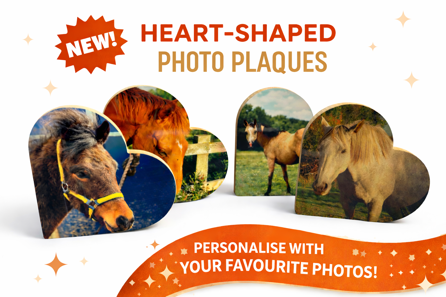 Personalised Photo Plaque – Heart, Bone, Puzzle & Square Shapes