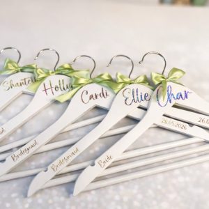 Personalised Bridal Party Coat Hangers – Bride, Bridesmaid & Maid of Honour