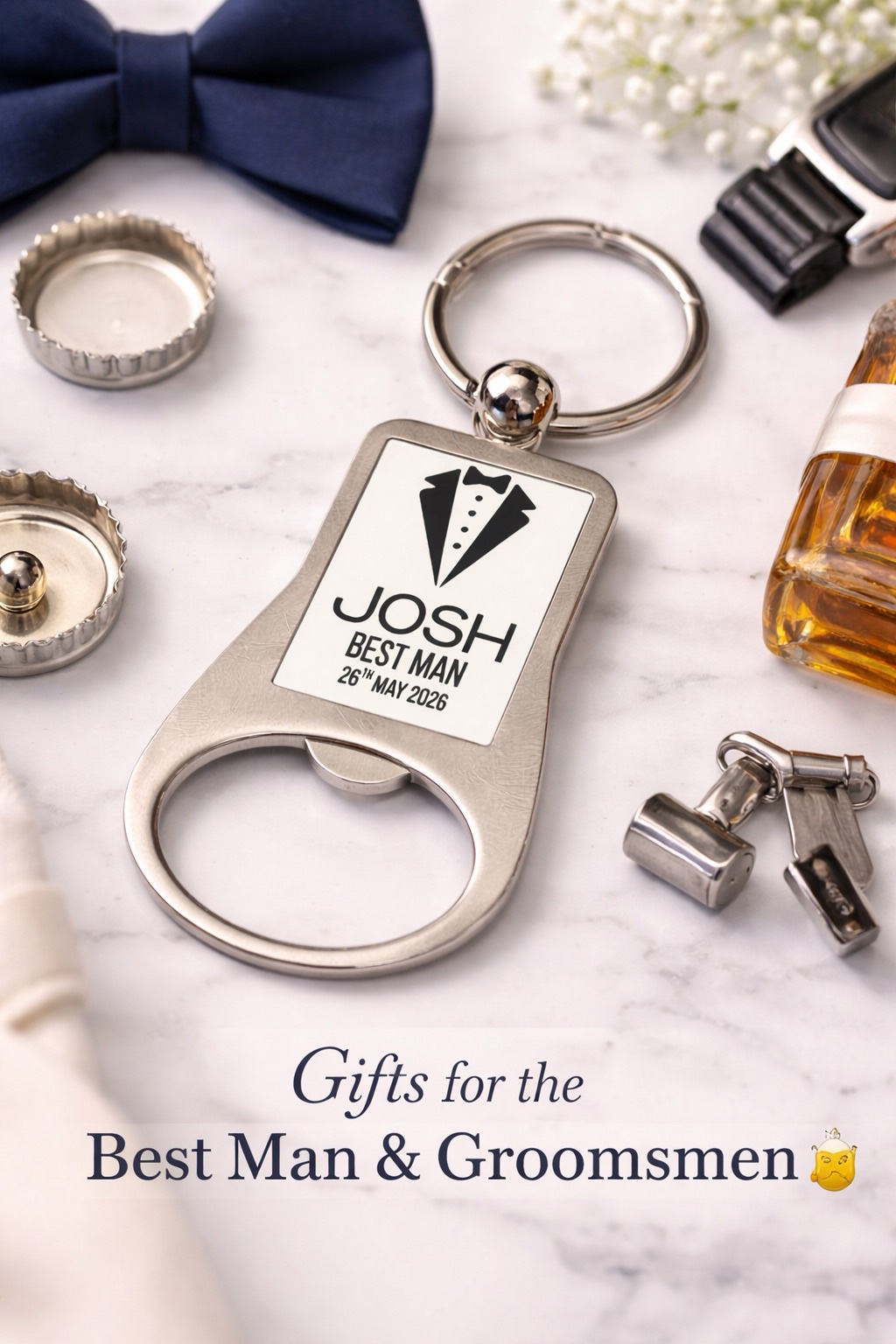 Personalised Best Man & Groomsmen Bottle Opener Keyring