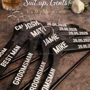 Personalised Groomsmen Coat Hangers – Wedding Suit & Bridal Party Hangers